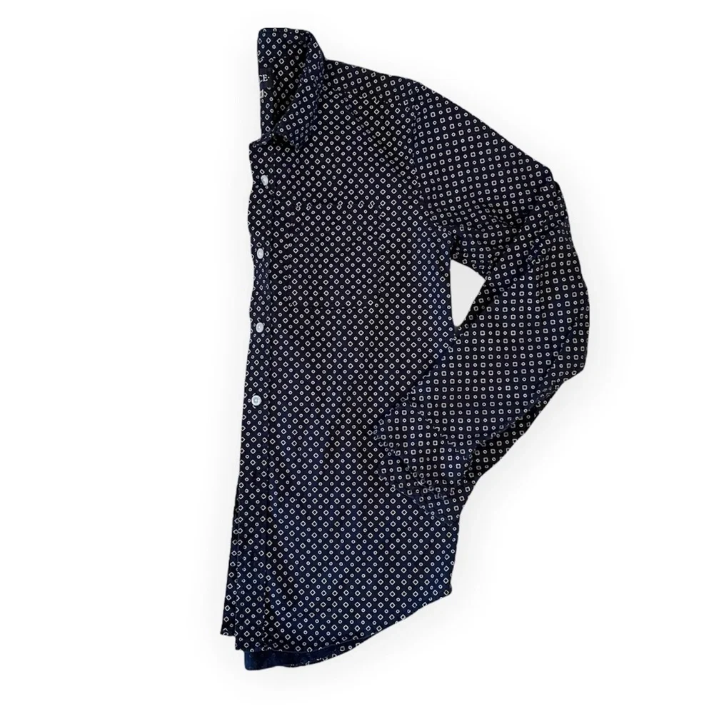 The Children’s Place Boy Woven Shirt Navy & White Triangle/Circles size 16 XXL